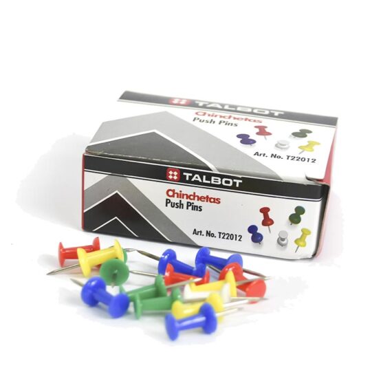 Chinches Plásticos 100 Unidades Cod. 6912341220129 – Oficentro Rosa