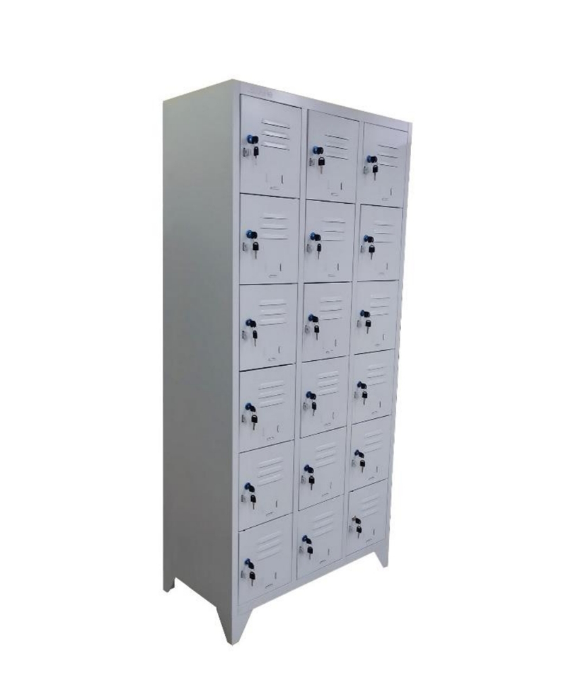 Ropero-Locker Metálico Steelfile 18 Puertas Gris Claro Cod. 01100 ...